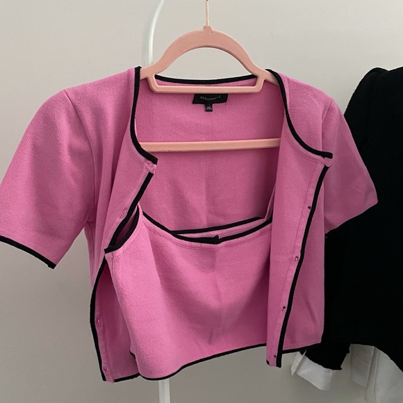 Revolve crop top + cropped cardigan set - Picture 2 of 6